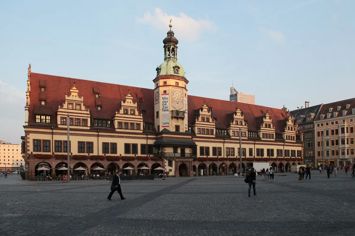 Marktplatz mit Altem Rathaus in Leipzig